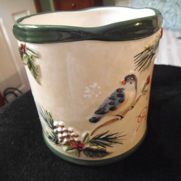 Vintage Yankee Candle 2011 Candle Holder Ceramic Christmas Birds - Picture 4 of 7